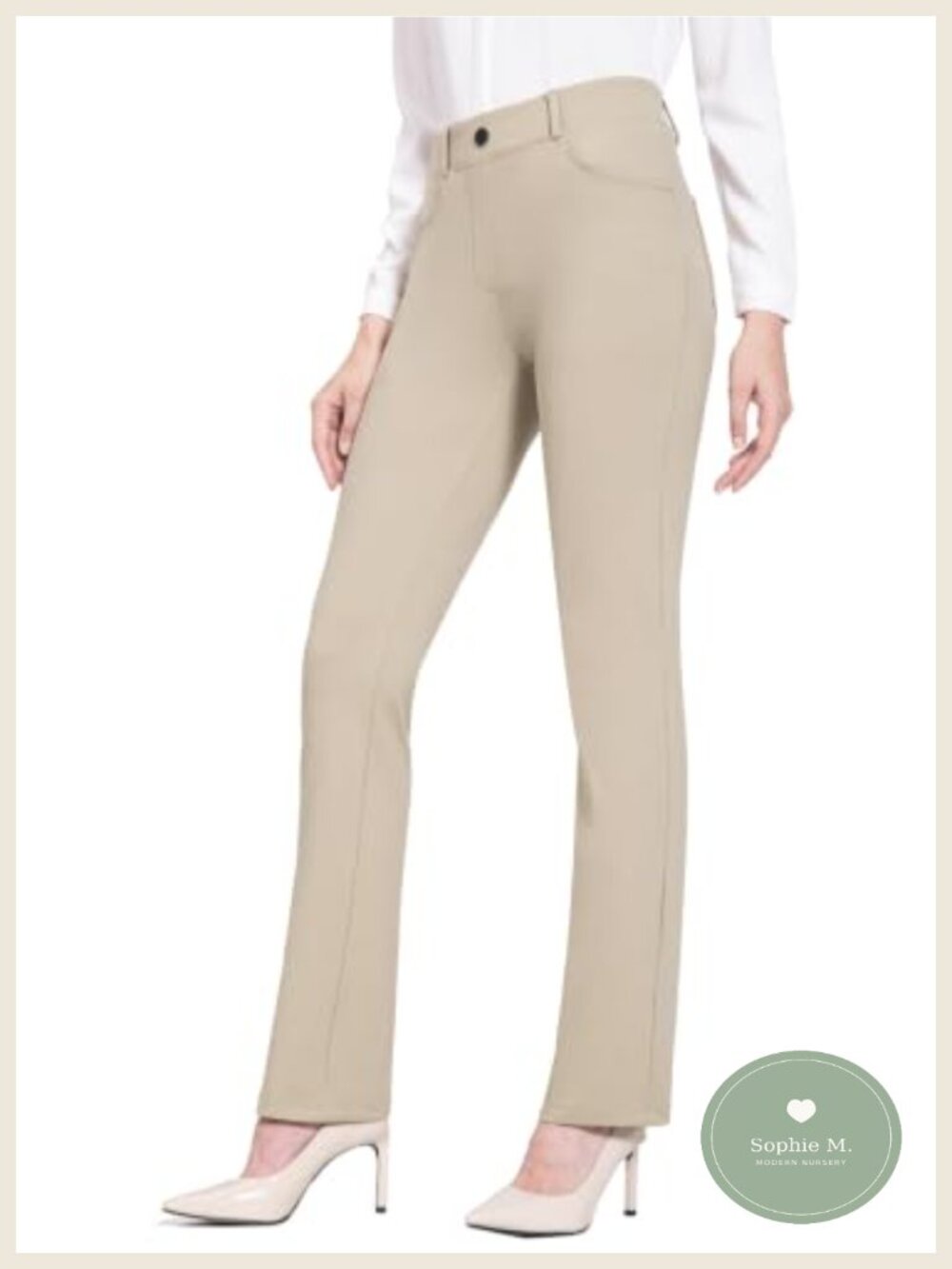 Women's Yoga Dress Pants 4 Pockets Stretchy Work Travel Slacks